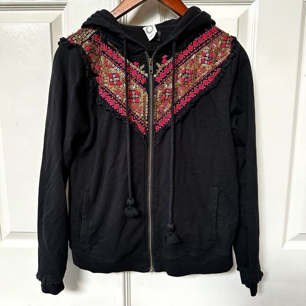 Anthropologie Akemi and Kin Embroidered Black Jacket - Picture 2 of 10